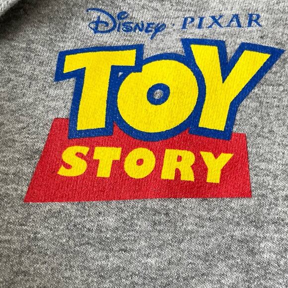 Disney Toy Story Grey Zipper Hoodie Sweatshirt Size Small Pixar Fleece Jacket - Picture 6 of 6